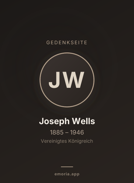 Gedenkportrait von Joseph Wells