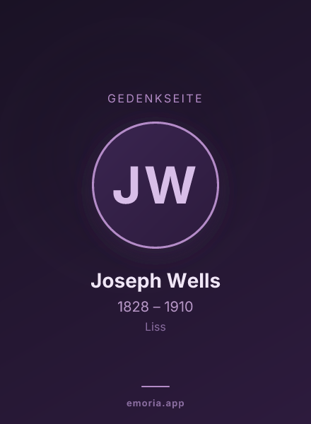 Gedenkportrait von Joseph Wells