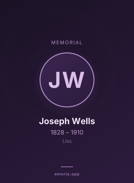Memorial portrait of Joseph Wells