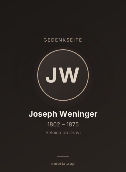 Gedenkportrait von Joseph Weninger