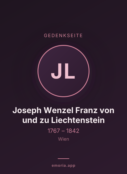 Gedenkportrait von Joseph Wenzel Franz von und zu Liechtenstein