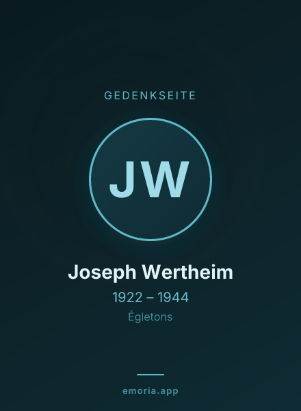 Gedenkportrait von Joseph Wertheim