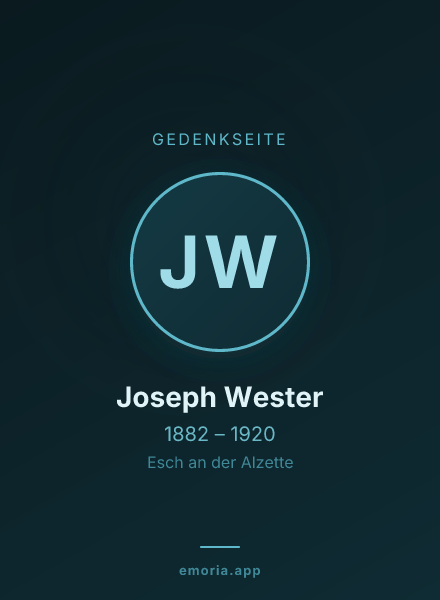 Gedenkportrait von Joseph Wester