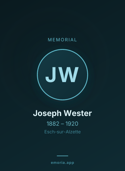 Memorial portrait of Joseph Wester