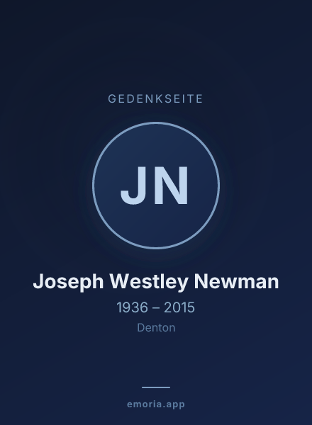 Gedenkportrait von Joseph Westley Newman
