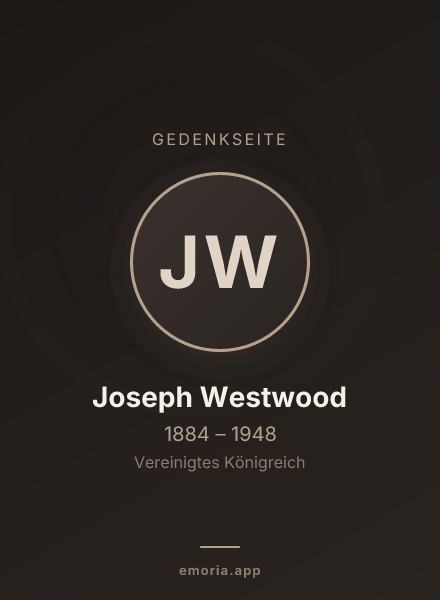 Gedenkportrait von Joseph Westwood