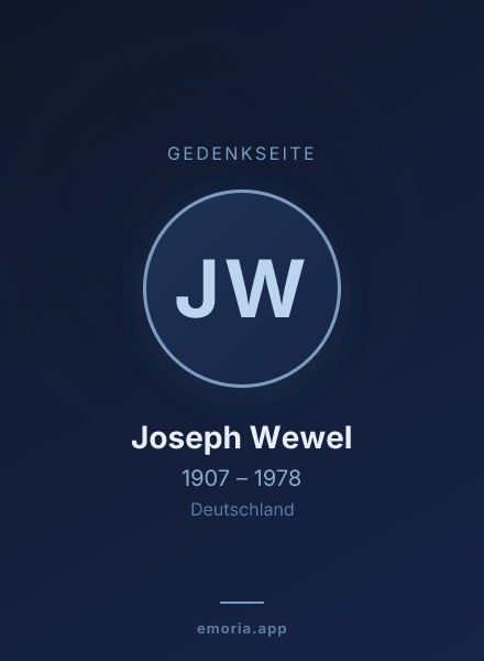 Gedenkportrait von Joseph Wewel