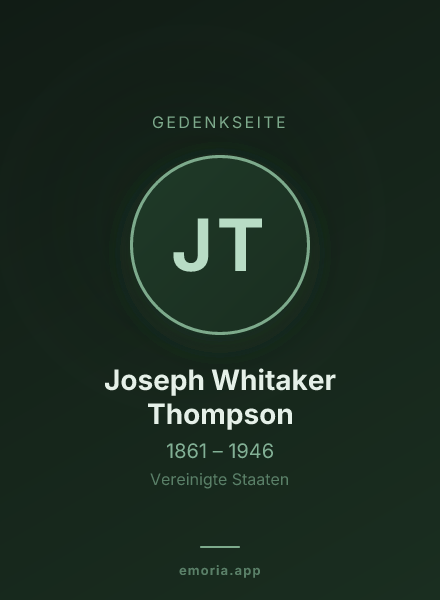Gedenkportrait von Joseph Whitaker Thompson