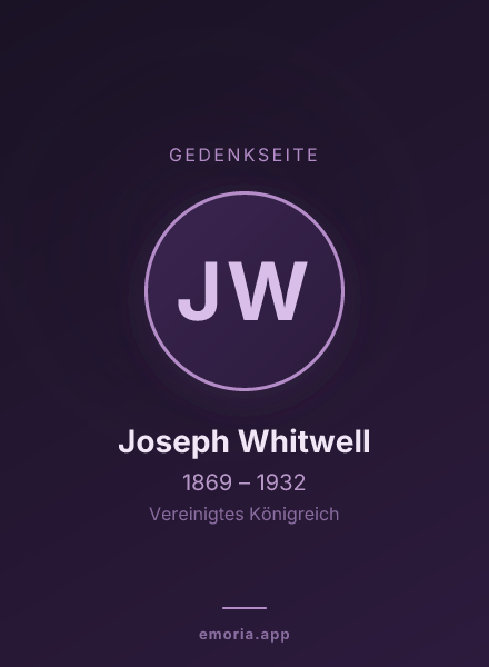 Gedenkportrait von Joseph Whitwell