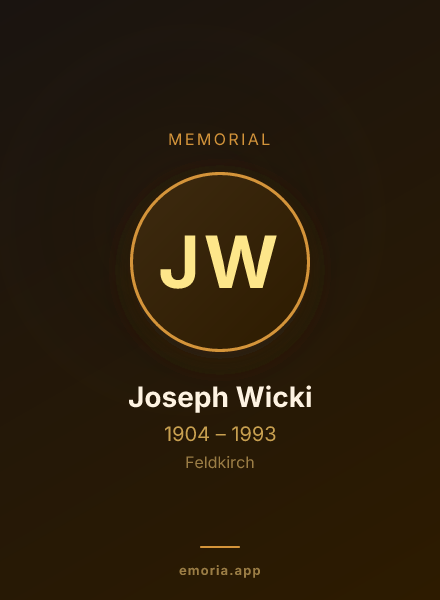 Memorial portrait of Joseph Wicki