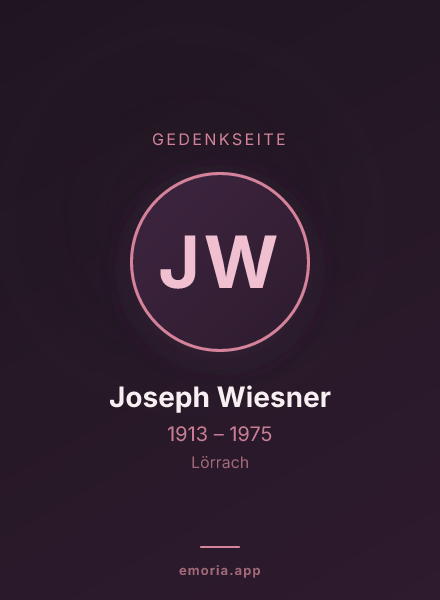 Gedenkportrait von Joseph Wiesner