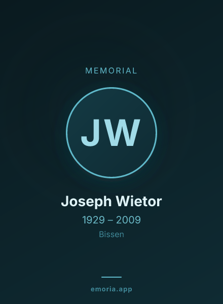 Memorial portrait of Joseph Wietor