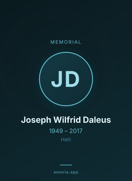 Memorial portrait of Joseph Wilfrid Daleus