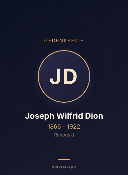 Gedenkportrait von Joseph Wilfrid Dion