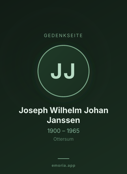 Gedenkportrait von Joseph Wilhelm Johan Janssen
