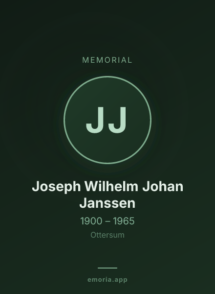 Memorial portrait of Joseph Wilhelm Johan Janssen