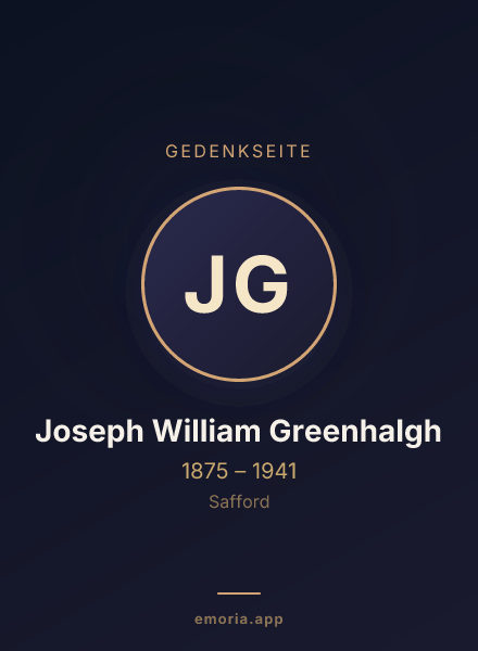 Gedenkportrait von Joseph William Greenhalgh