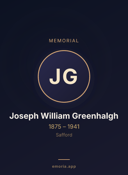 Memorial portrait of Joseph William Greenhalgh