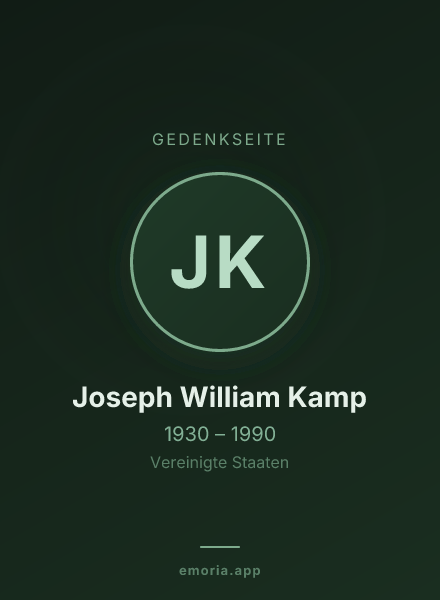 Gedenkportrait von Joseph William Kamp