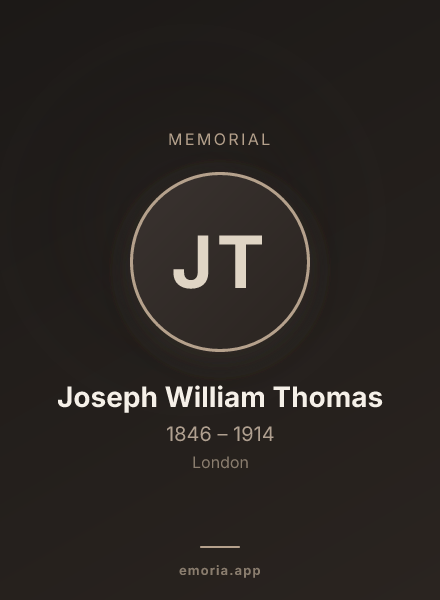 Memorial portrait of Joseph William Thomas