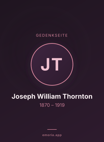 Gedenkportrait von Joseph William Thornton