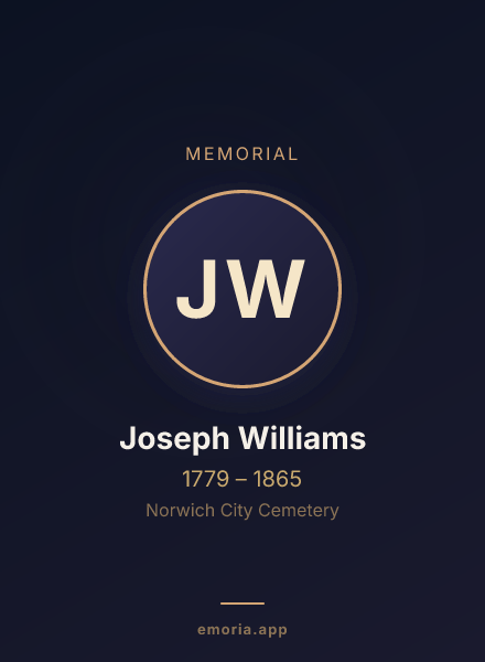 Memorial portrait of Joseph Williams