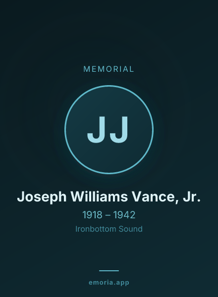 Memorial portrait of Joseph Williams Vance, Jr.