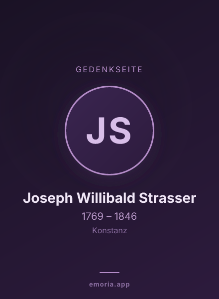 Gedenkportrait von Joseph Willibald Strasser