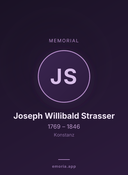 Memorial portrait of Joseph Willibald Strasser