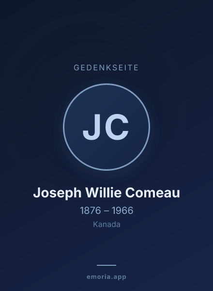 Gedenkportrait von Joseph Willie Comeau