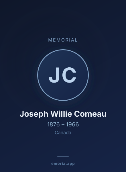Memorial portrait of Joseph Willie Comeau
