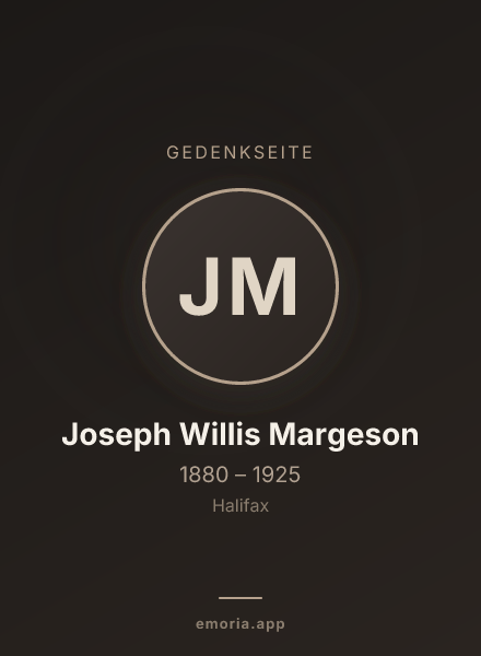 Gedenkportrait von Joseph Willis Margeson