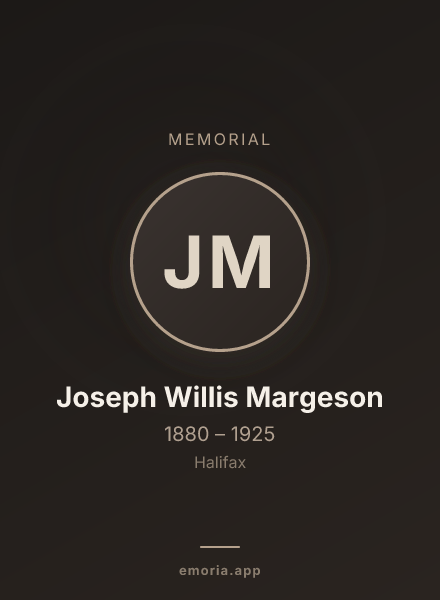 Memorial portrait of Joseph Willis Margeson