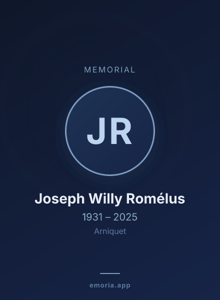 Memorial portrait of Joseph Willy Romélus