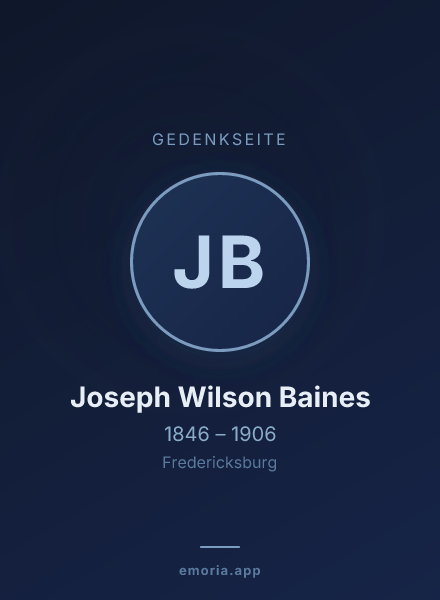 Gedenkportrait von Joseph Wilson Baines