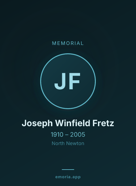 Memorial portrait of Joseph Winfield Fretz