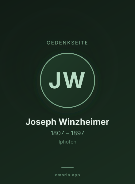 Gedenkportrait von Joseph Winzheimer