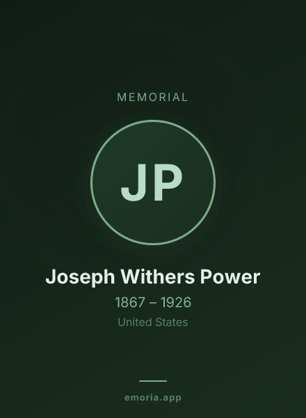 Memorial portrait of Joseph Withers Power