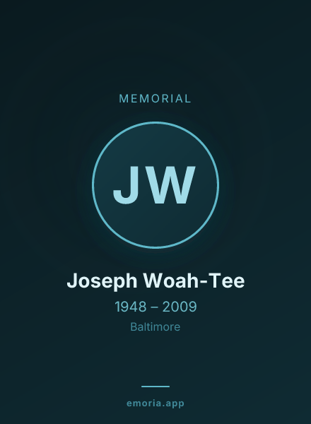 Memorial portrait of Joseph Woah-Tee