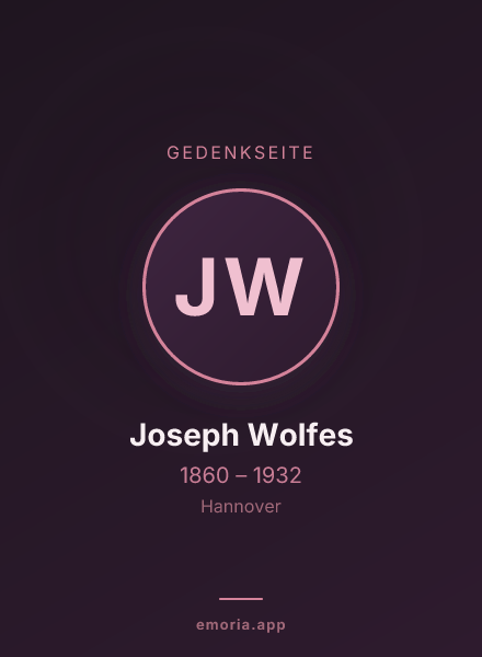Gedenkportrait von Joseph Wolfes