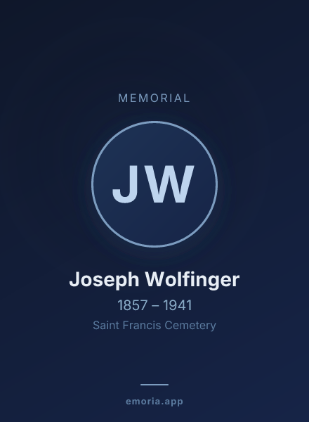 Memorial portrait of Joseph Wolfinger