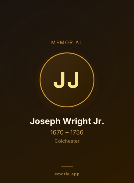 Memorial portrait of Joseph Wright Jr.