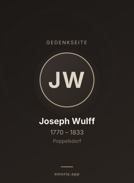 Gedenkportrait von Joseph Wulff