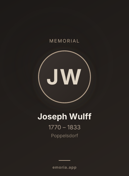 Memorial portrait of Joseph Wulff