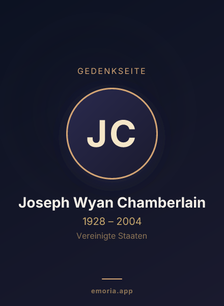 Gedenkportrait von Joseph Wyan Chamberlain