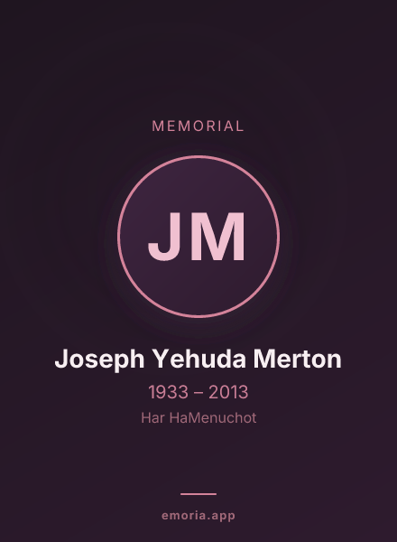 Memorial portrait of Joseph Yehuda Merton