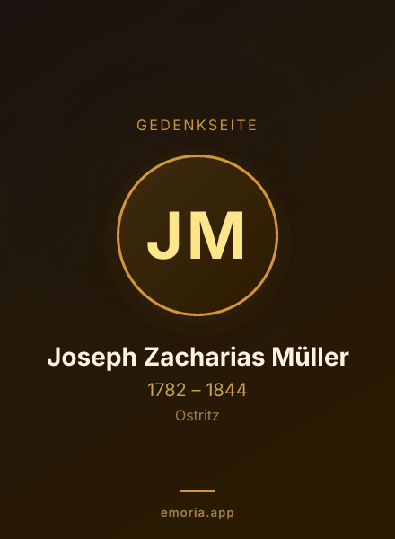 Gedenkportrait von Joseph Zacharias Müller