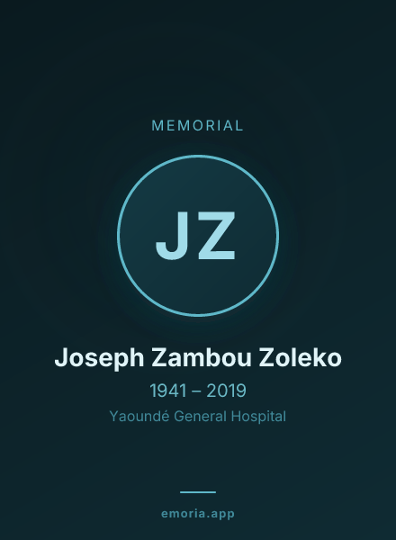 Memorial portrait of Joseph Zambou Zoleko