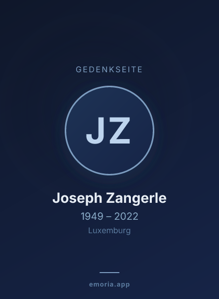 Gedenkportrait von Joseph Zangerle