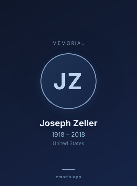 Memorial portrait of Joseph Zeller